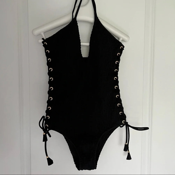 Victoria Secret lace up black bathing suit size S - Picture 8 of 13
